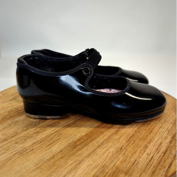 Capezio Jr. Tyette Tap Shoe - Child N625C Shiny Black Patent Size 9M Toddler - Picture 5 of 10